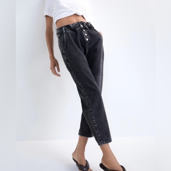 Zara Black High Rise Jeans Modern Fit Size 4 - Picture 1 of 6